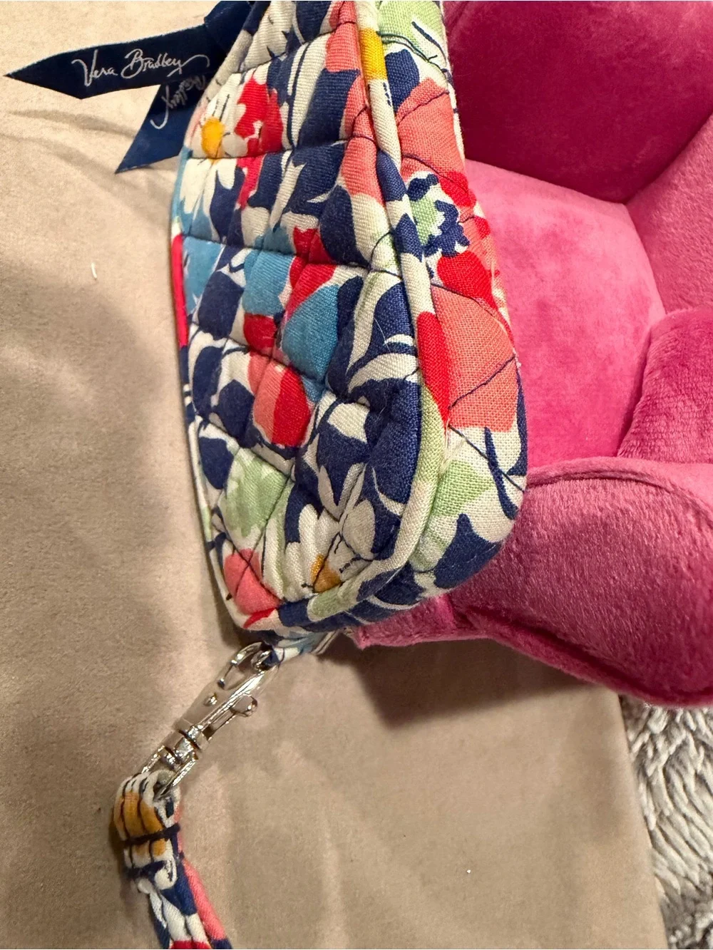 Vera Bradley Summer Cottage Quilted Floral Wristlet Pouch Wallet